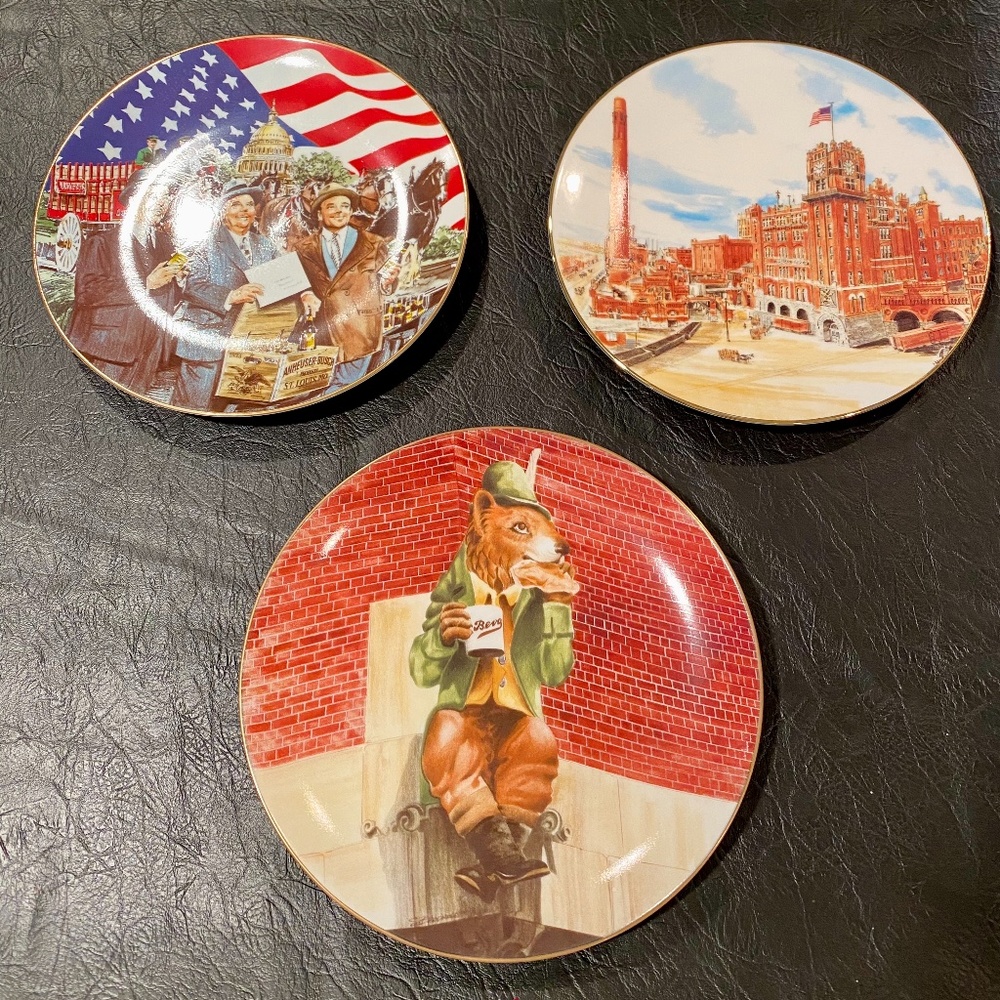 Unique Gift, Very Limited Ed. Anheuser-Busch 3 collectible decorative plates set